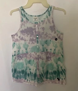 Abercrombie Girls Tank Top Multicolor Size 15/16 Tie Dye Pullover Button Front - Picture 1 of 9
