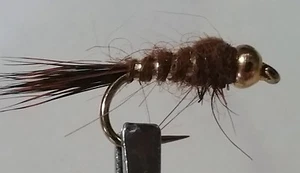 1 Dozen - BH Brown Hare's Ear - Wet Nymph Fly - Trout - Imagen 1 de 1