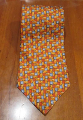 Irvine Park Orange Geometric 100% Silk Tie 57"L 4"W T-1 - Image 1 of 2