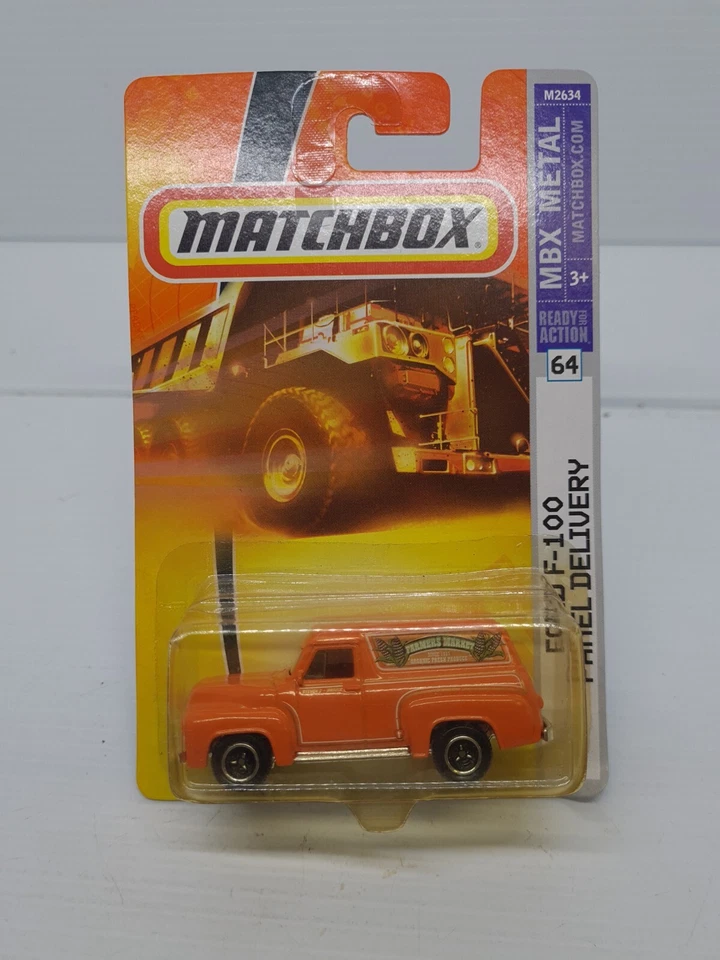 Matchbox MBX Metal Ford F-100 Panel Delivery Orange 2007 Mattel MB #64 NEW M2634 - Image 1 of 4