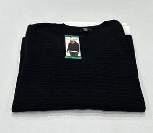 Hilary Radley Women's Long Sleeve V-Neck Sweater, Black, Size XL - Picture 1 of 4