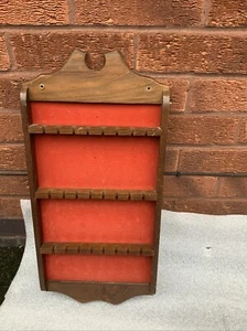 VINTAGE SMALL WOODEN WALL DISPLAY WALL HANGING UNIT 23” TALL - Picture 1 of 11