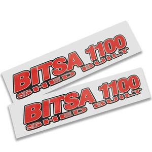 Bitsa 1100 Capanni Costruito Custom Motore Grafiche Adesivi X 2 Nero Rosso - Foto 1 di 1