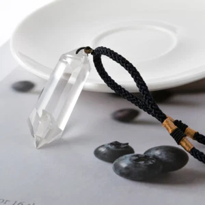 Collar colgante péndulo varita cristal cuarzo transparente natural piedra curativa chakra - Imagen 1 de 8