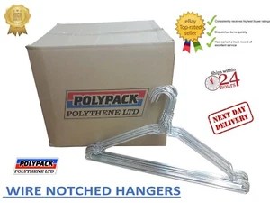 DRAHT SILBER VERZINKT ANZUG AUFHÄNGER GEKERBT X500 16" 13G AUFHÄNGER 41cm - Bild 1 von 4