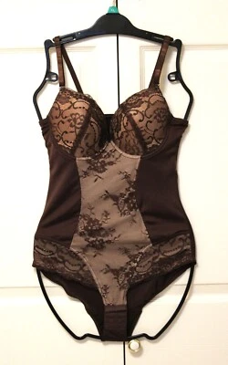 Heavenly Shapewear Lacey Bodysuit/Underwire Bra, Color Brown, Size 1XL, NWOT - Image 1 of 4