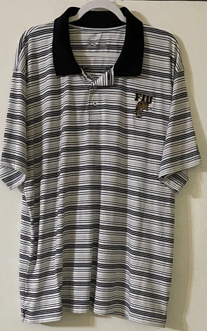 FIU Panthers Mens Polo Shirt 2XL Logo Golf Russell Athletics NCAA Navy White Cover