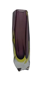 Italian Murano Glass Red Sommerso Faceted Vase by Mandruzzato - Picture 1 of 7