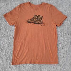 Life Is Good Orange 100% Organic Cotton Men's S Classic Fit Short Sleeve T Shirt
