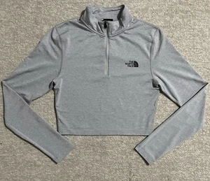 The North Face Maglione Donna 1/2 Zip Cropped Top Termico Grigio Taglia Media - Foto 1 di 11
