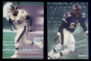 1999 Skybox PETER BOULWARE Baltimore Ravens 2-Card Lot Premium Metal - Picture 1 of 1
