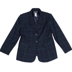 Sage Harbor Blazer Size 6 Black Watch Tartan Dark Academia Preppy Heritage - Picture 1 of 8