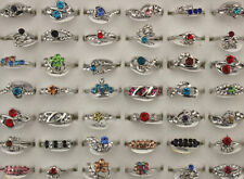 Wholesale Jewellery Mixed Lots 43pcs Filled Rhinestone Lady Silver Plated Rings