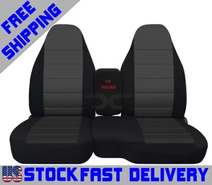 Car seat covers black/charcoal center fits 91-97 FORD RANGER 60/40 high back - Picture 1 of 8