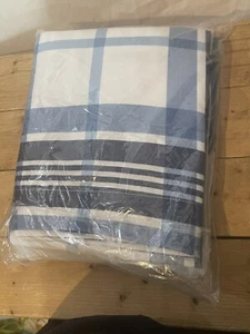 NEW Queen Bedskirt and Shams  Blue and White striped - Picture 1 of 3