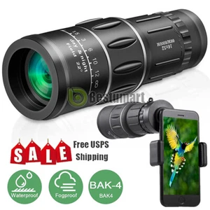 16X52 Monocular Zoom Dual Focus Telephoto Telescope Phone Camera W/ Clip Holder - Picture 1 of 21