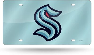 Seattle Kraken NHL Logo Mirror Look Laser License Plate — 第 1/4 张图片