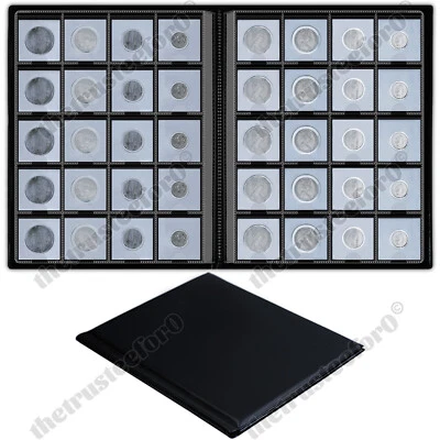 200 Pockets Coin Collection Holder Album Book For 2"X2" Cardboard Coin Holder AU - image 1 of 4