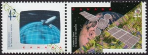 3D HOLOGRAM at left Canada in SPACE = se-tenant pair MNH 1992 #1442a - Imagen 1 de 1