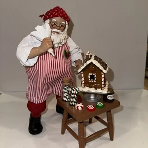 Clothtique Possible Dreams Gingerbread House Decorating Santa Christmas 2 Piece - Picture 1 of 15