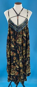FREE PEOPLE  Size SMALL Garden Party Maxi Top, Bohemian Strappy Tassels - Picture 1 of 10