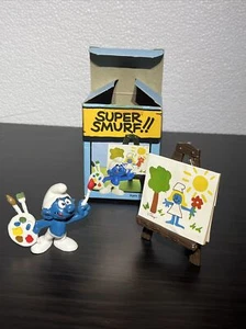Seltene Super Schlumpf Künstler CIB Farbe SCHLUMPFETTE Kunst Staffelei PEYO Wallace Berrie - Bild 1 von 8