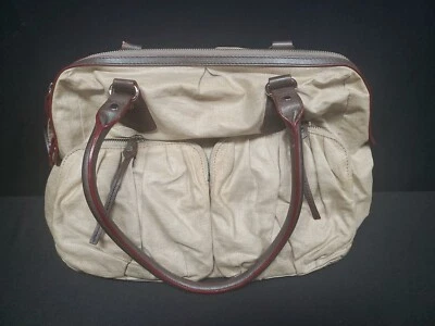 Bolso de Hombro MZ Wallace Jane Lino Esmaltado Beige Gris Rojo Asas  Foto 1 de 4