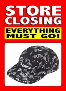 Supreme Camp Cap Floral Jacquard Black White STORE CLOSING!! - Picture 1 of 9