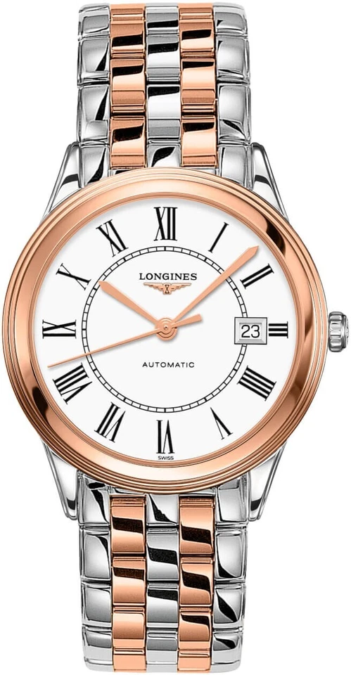 New Longines Flagship Automatic Two Tone White Dial Men's Watch L4.974.3.91.7 - Image 1 of 1