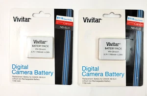 (X2) Vivitar Digital Camera Battery 3.7 V 1700mAh 6.3Wh Canon NB-6LH Battery - Picture 1 of 6