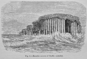 Scotland STAFFA - BASALTIC CAVERN Original Victorian Print by Figuier c1891 - Picture 1 of 2