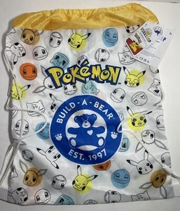 Build A Bear Pokemon Cinch Bag Backpack String Carrier BAB Charmander Pikachu - Picture 1 of 4
