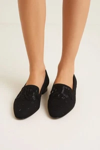 Mocasines sin cordones Donald J Pliner para mujer negros con cuentas talla 10M - Imagen 1 de 11