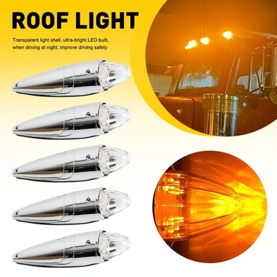 17LED Clear Len Torpedo Cab Marker Roof Running Top Light Kenworth For Peterbilt - Image 1 of 4