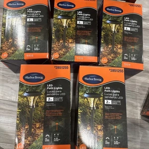 5X 2 PK New Harbor Breeze Solar LED Path Lights Brown ,25 Lumens - Picture 1 of 9