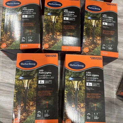 5X 2 PK New Harbor Breeze Solar LED Path Lights Brown ,25 Lumens - Image 1 of 4