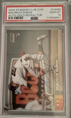 2020 Topps Stadium Club Chrome Mauricio Dubon RC Auto Gold Refractor PSA 10 - Image 1 of 2