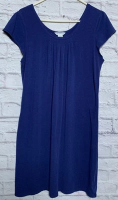 Camisón para mujer LIZ Claiborne azul marino tejido algodón plisado delantero talla grande. Foto 1 de 4