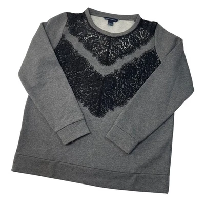 Толстовка с длинным рукавом French Connection туманная серая кружевная деталь - женская - Изображение 1 из 4