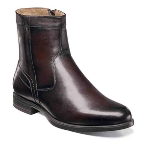Florsheim Midtown Brown Smooth Leather Side Zipper Dress Boot (USA Men Size) - Picture 1 of 7