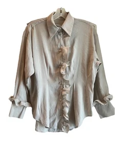 Unlabel Astryr Ivory Ruffle Long Sleeve Blouse Youth Girls Size 11-12year NWT - Picture 1 of 8