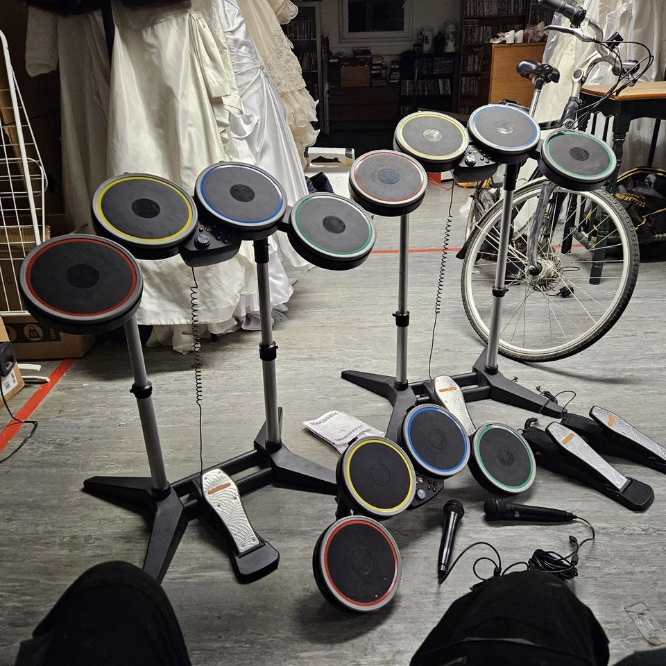 Xbox One Rock Band 4 Wireless Drum Kits - 3 Drums + 4 Pedels + 2 Mics  - Image 1 of 4