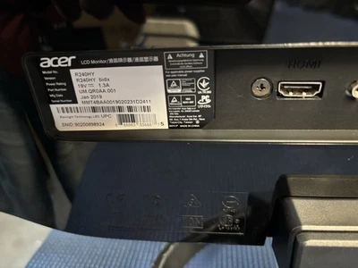 Monitor Acer LED R240HY 24” Class 23.8” FHD IPS have HDMI Port - Image 1 of 4