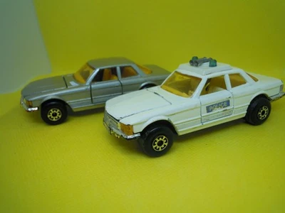 MERCEDES 350 SLC GRISE & POLICE 1/43 MATCHBOX - Photo 1/4
