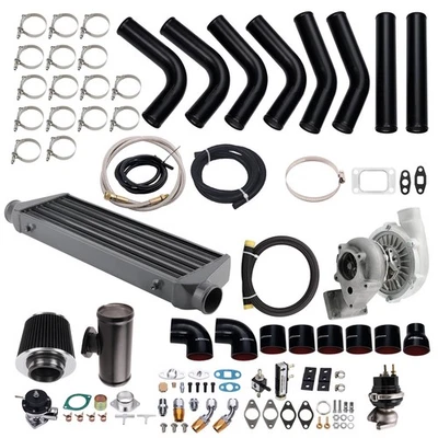T04E Turbo Kit Wastegate+Intercooler+Piping Kit for BMW E36 E46 325I 328I M3 i6 - Bild 1 von 4