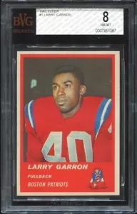 1963 Fleer #1 Larry Garron RC BVG 8 Boston Patriots Western Illinois University - Bild 1 von 1