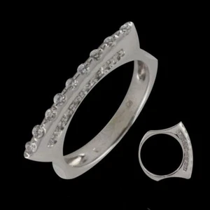 ANELLO DONNA SEMI-VERETTA COD:V013 DIAMANTI NATURALI 0.22 CT PESO GR:4.45 - Imagen 1 de 3