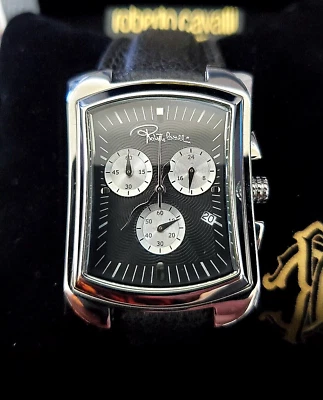 AUTHENTIC ROBERTO CAVALLI Black Dial Designer Mens Watch New - Image 1 of 4