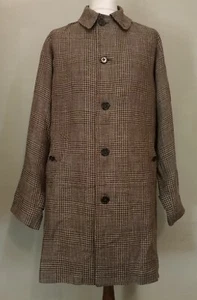 Polo Ralph Lauren Linen Silk Tweed Long Coat Brown Size Small UK 37 UVP 795£ - Bild 1 von 8