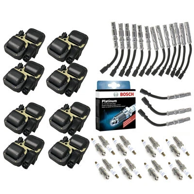 Bobina de encendido MK 8 y cable de enchufe y bujía de enchufe Bosch 16 Platinum para MB C CLK ML Foto 1 de 4